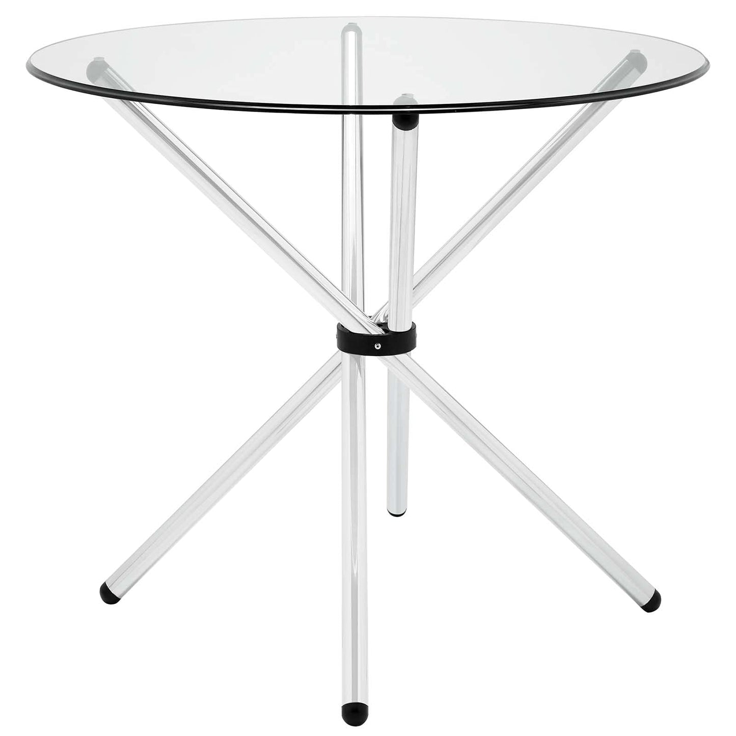 Dining Table | Modern Baton Dining Table | Tempered Glass Top | Unique Baton Base | Chrome Plated Tubular Base | Scratch-Resistant | Contemporary Makeover | casafoyer.myshopify.com