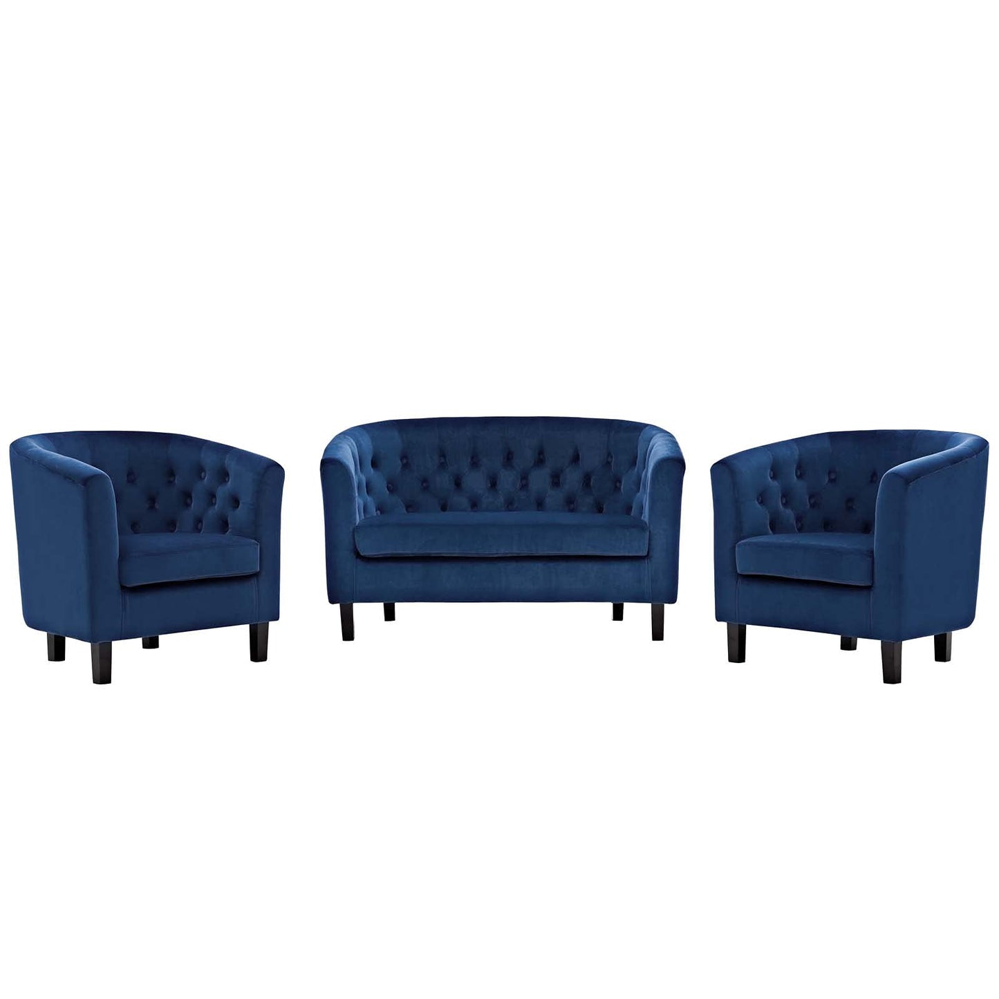 kitchen and dining room sets | CasaFoyer Prospect Button Tufted Performance Velvet Sofa Furniture Set | Navy | 3 Piece | Elegant Chesterfield Design | Plush Foam Padding | Durable Upholstery | Sturdy Wood Frame | Espresso Legs | Cozy Lounge Area | casafoyer.myshopify.com