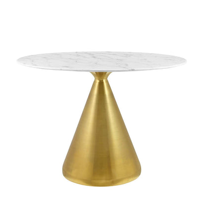 patio dining tables | CasaFoyer Tupelo 42 Oval Artificial Marble Dining Table | Elegant Design | Gold Metal Base | Easy to Clean | Non-Marking Ring | Assembly Required | casafoyer.myshopify.com