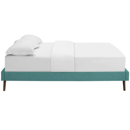 Bed | CasaFoyer Loryn Platform Bed | Solid Wood Frame | Polyester Upholstery | Tapered Legs | 10 Wood Slats | No Box Spring Needed | Memory Foam Compatible | casafoyer.myshopify.com