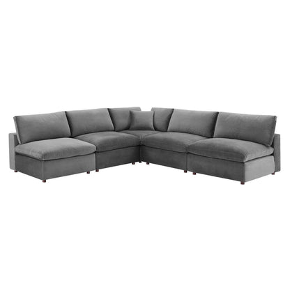 kitchen and dining room sets | CasaFoyer Commix Sectional Sofa | Plush Comfort | Clean-lined Design | Stain-Resistant Velvet | Solid Wood Construction | Duck Down Cushions | 5-Piece Set | casafoyer.myshopify.com