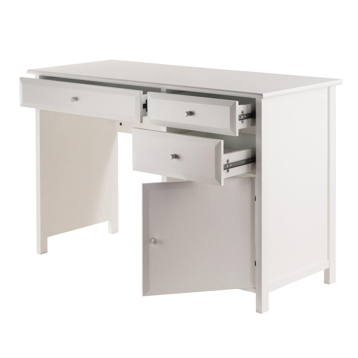 DESK | Ergode  Delta Writing Desk | Sleek & Modern | Cabinet & Drawers | White Finish | Easy Assembly | 47.24 W x 20.24 D x 30.71 H | casafoyer.myshopify.com