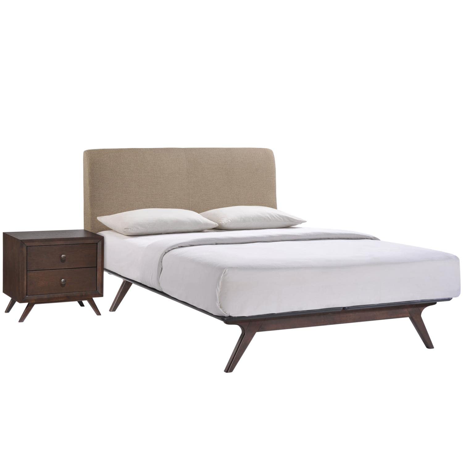 adjustable bed bases | CasaFoyer Tracy Queen Bedroom Set | Toffee Brown Stained Bed with Foam Padded Headboard | Includes Nightstand | Mattress & Boxspring Not Included | casafoyer.myshopify.com