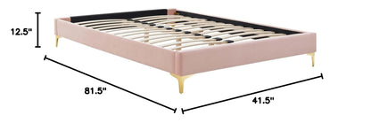 bed frames | CasaFoyer Sutton Performance Velvet Twin Bed Frame | Stain-Resistant | Durable | Gold Metal Legs | Non-Marking Foot Caps | Easy Assembly | Twin Size | 800 lbs Weight Capacity | casafoyer.myshopify.com