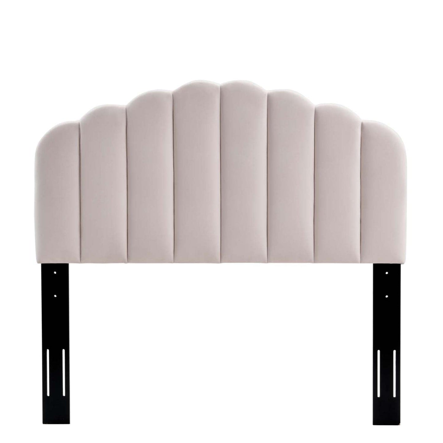 headboards | CasaFoyer Veronique Channel Tufted Scalloped Performance Velvet King/California King Headboard | Luxurious Vintage Glamour | Stain-Resistant Upholstery | Adjustable Height | Pink | casafoyer.myshopify.com