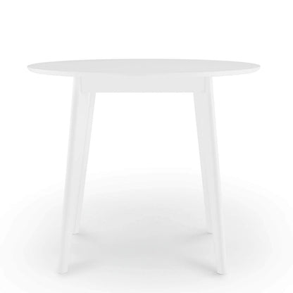 patio dining tables | CasaFoyer Vision 35 Round Dining Table | Mid-Century Modern Design | Sturdy MDF Top | Space-Saving | Retro-Modern Appeal | Seats 4 | White | casafoyer.myshopify.com