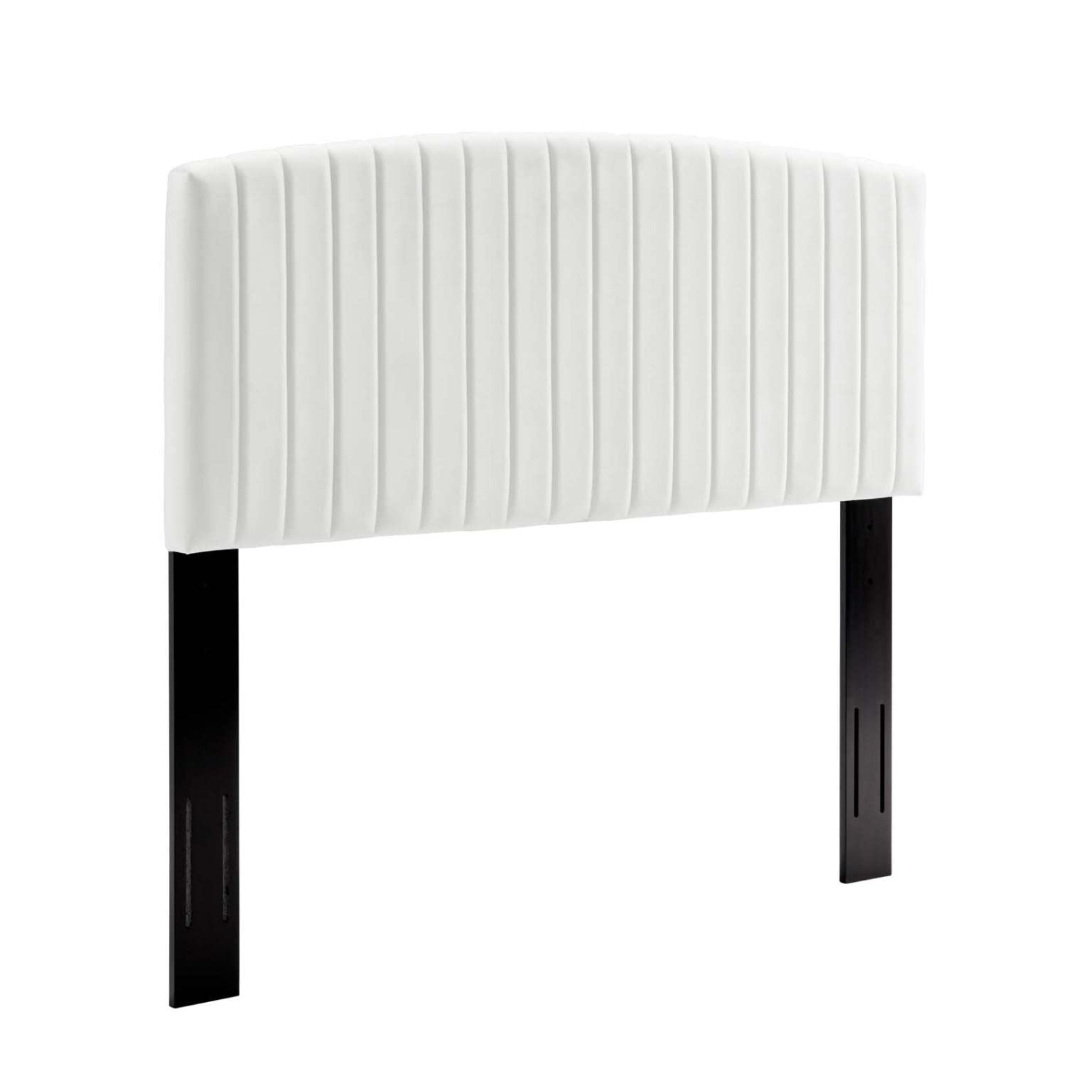 Bed | CasaFoyer Rebecca Twin Channel Tufted Performance Velvet Upholstered Headboard | Elegant White Design | Durable Solid Wood Construction | Stain-Resistant Velvet Upholstery | Ultimate Comfort with Dense Foam Padding | casafoyer.myshopify.com