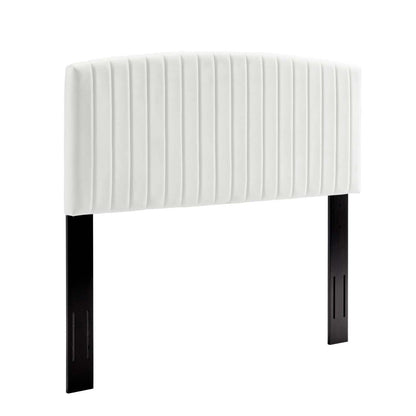 Bed | CasaFoyer Rebecca Twin Channel Tufted Performance Velvet Upholstered Headboard | Elegant White Design | Durable Solid Wood Construction | Stain-Resistant Velvet Upholstery | Ultimate Comfort with Dense Foam Padding | casafoyer.myshopify.com