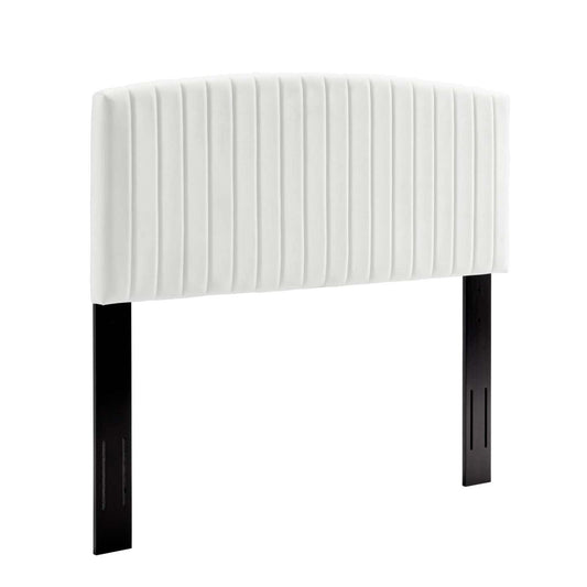 Bed | CasaFoyer Rebecca Twin Channel Tufted Performance Velvet Upholstered Headboard | Elegant White Design | Durable Solid Wood Construction | Stain-Resistant Velvet Upholstery | Ultimate Comfort with Dense Foam Padding | casafoyer.myshopify.com
