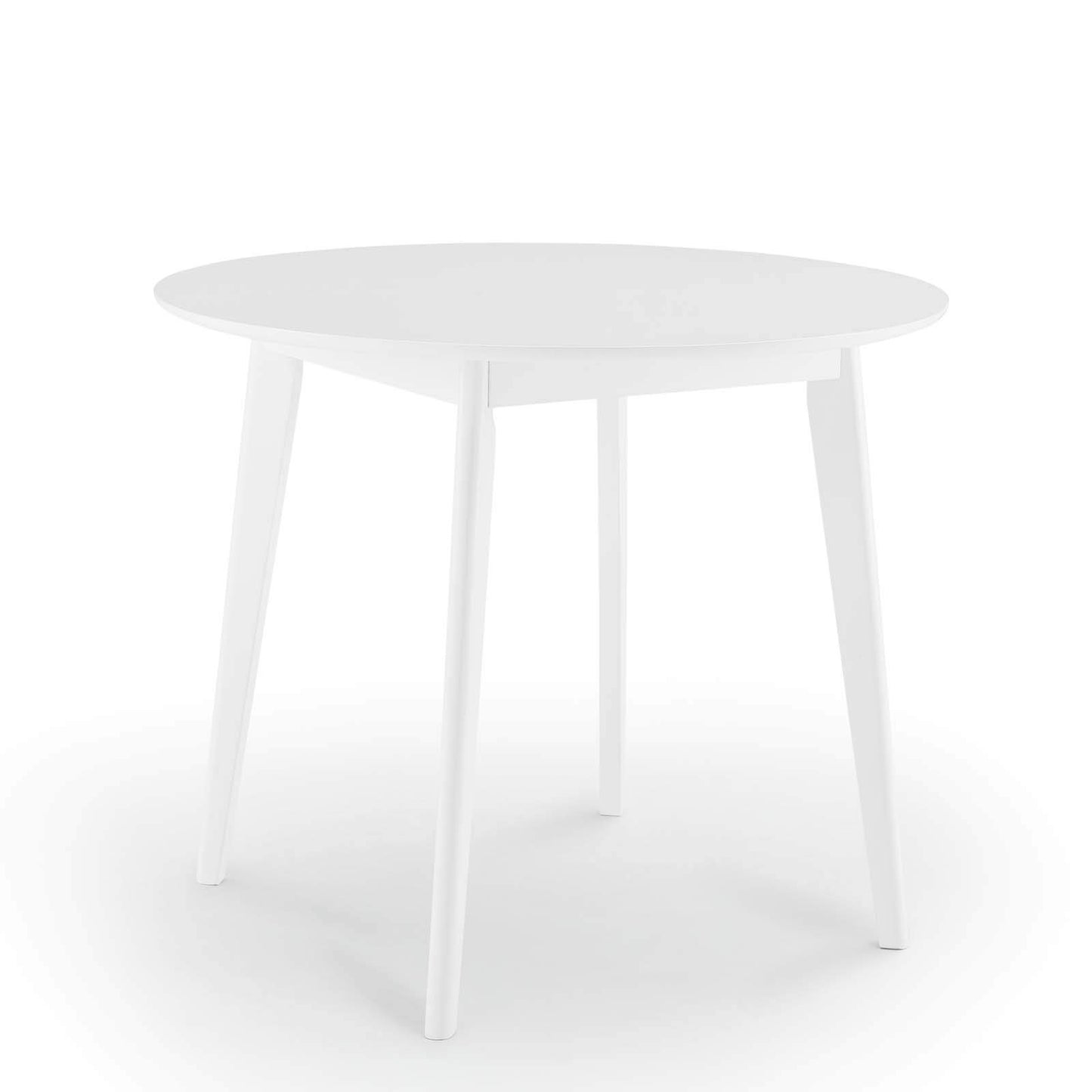 patio dining tables | CasaFoyer Vision 35 Round Dining Table | Mid-Century Modern Design | Sturdy MDF Top | Space-Saving | Retro-Modern Appeal | Seats 4 | White | casafoyer.myshopify.com