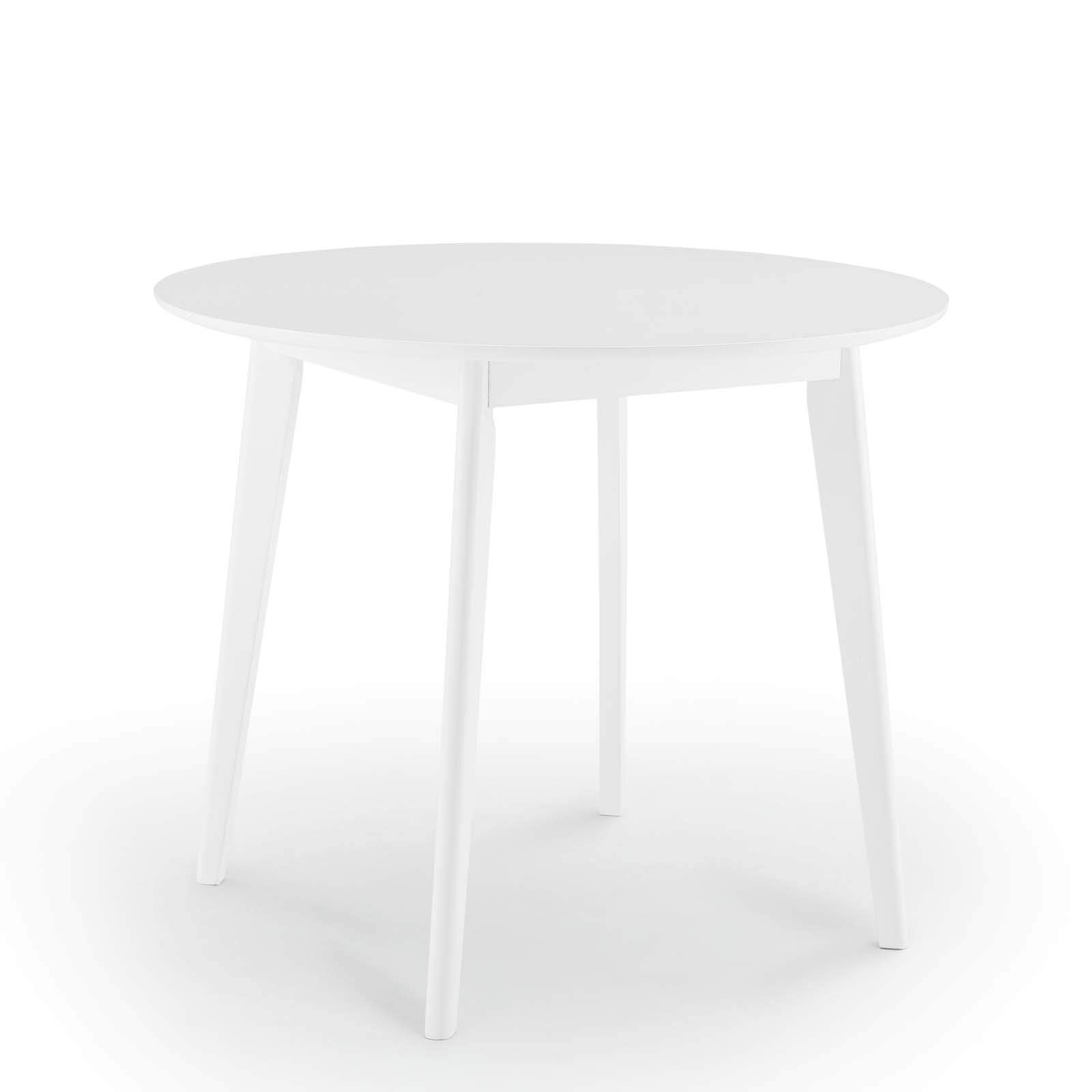 patio dining tables | CasaFoyer Vision 35 Round Dining Table | Mid-Century Modern Design | Sturdy MDF Top | Space-Saving | Retro-Modern Appeal | Seats 4 | White | casafoyer.myshopify.com