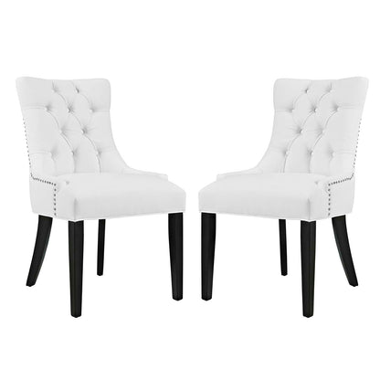 home office desk chairs | CasaFoyer Regent Dining Side Chair Set of 2 | Nostalgic Era Design | Tufted Buttons | Nailhead Trim | Vinyl Upholstery | Non-Marking Foot Caps | Tapered Wood Legs | casafoyer.myshopify.com