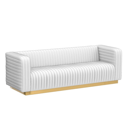 home office desk chairs | CasaFoyer Charisma Channel Tufted Performance Velvet Living Room Sofa | Vintage Glamour Design | Stain-Resistant Fabric | Supportive Coil System | Retro Modern Style | Gold Stainless Steel Base | Weight Capacity: 1323 lbs | Fully Assembled | casafoyer.myshopify.com