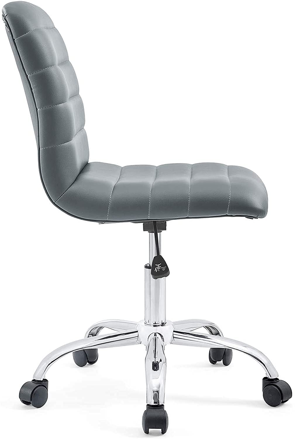 Chair | Ripple Mid Back Office Chair | Chrome Steel Frame | Dual-Wheel Casters | Padded Vinyl Upholstery | Height Adjustable | 360-degree Swivel | casafoyer.myshopify.com