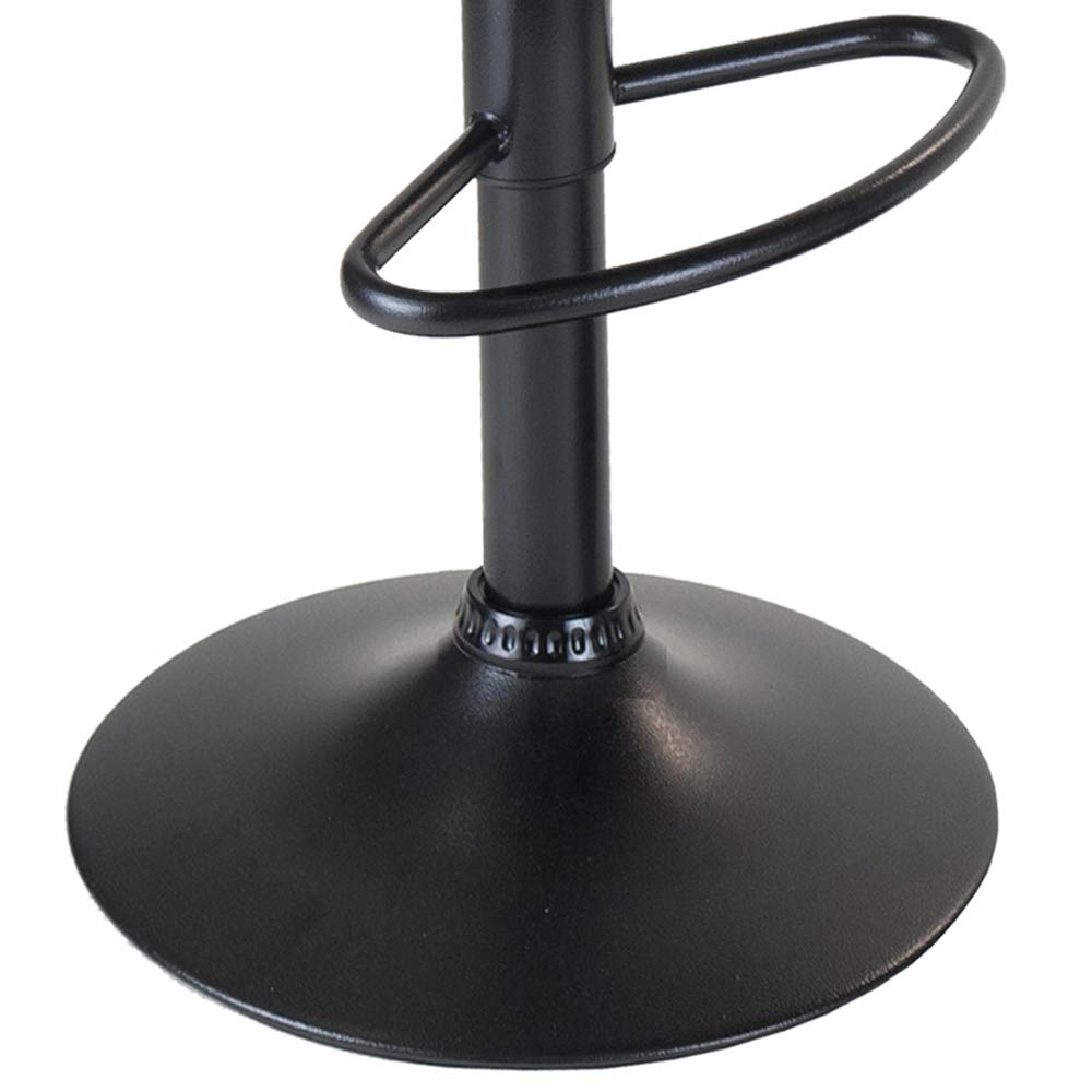 STOOL_SEATING | CasaFoyer  Wood Obsidian Adjustable Swivel Stools | Set of 2 | Black PVC Seat | Metal Base | Height Adjustable | 360-Degree Swivel | Backless Design | Easy Assembly | Durable Construction | 15.1 W x 15.1 D x 33.35 H | 25.65 lbs | casafoyer.myshopify.com