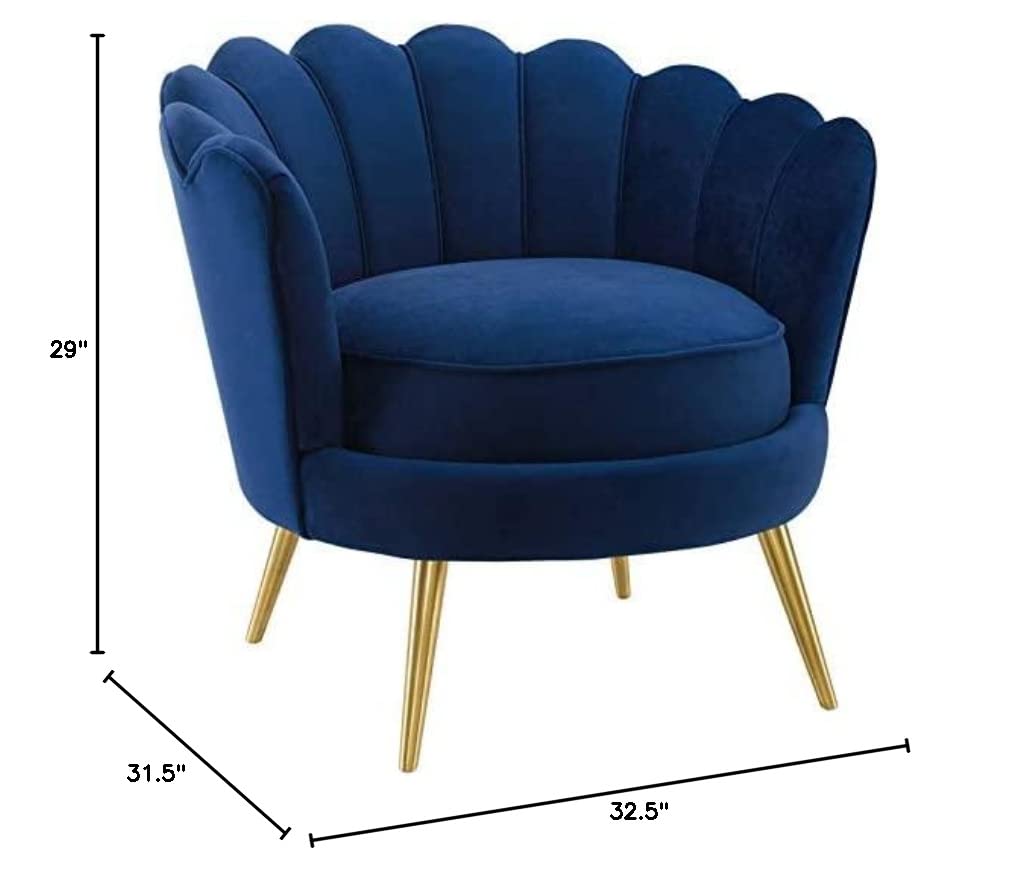 home office desk chairs | CasaFoyer Admire Scalloped Edge Performance Velvet Accent Armchair | Ocean Serenity | Artistic Seashell Edges | Tufted | Organic Barrel Back Design | Stain-Resistant Velvet | Gold Stainless Steel Legs | casafoyer.myshopify.com