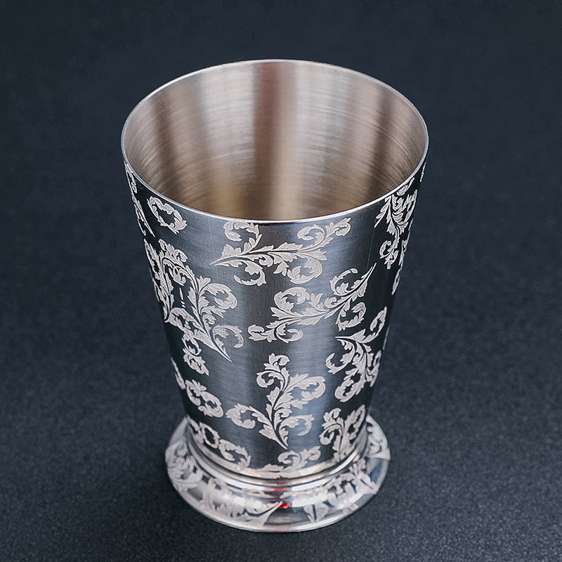 Cocktail Glass | CasaFoyer 304 Stainless Steel Thick Etched Mint Julep Cocktail Glass | casafoyer.myshopify.com