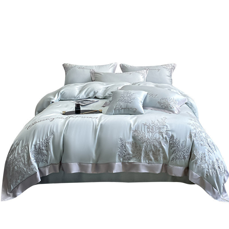 Bed Linen | CasaFoyer High-end Embroidered Lyocell Fiber Bedding Four-piece Set | casafoyer.myshopify.com