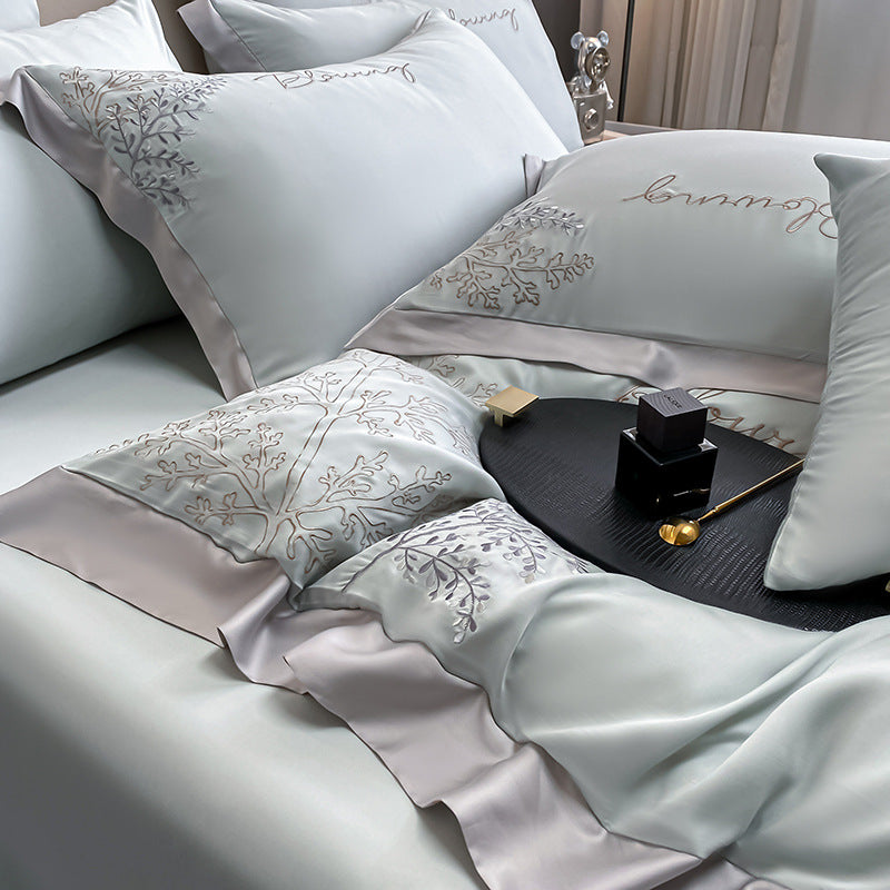 Bed Linen | CasaFoyer High-end Embroidered Lyocell Fiber Bedding Four-piece Set | casafoyer.myshopify.com