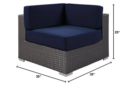 Patio Furniture Sets | Sojourn Outdoor Patio Corner Sofa Chair | Sunbrella Fabric | Synthetic Rattan | UV Protection | Aluminum Frame | casafoyer.myshopify.com