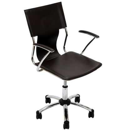 home office desk chairs | CasaFoyer Propel Office Chair | Sleek Sling Back Design | Padded Armrests | Chrome-Plated Steel Frame | Enhance Productivity | Customizable Back Angle | Brown | casafoyer.myshopify.com