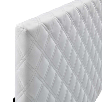 headboards | CasaFoyer Angela Tufted Diamond Lattice Performance Velvet Full/Queen Headboard | Adjustable Height | White | casafoyer.myshopify.com