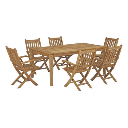 kitchen and dining room sets | CasaFoyer Premium Teak Wood Outdoor Set | Marina Collection | 7 Piece Patio Dining Set | All-Weather Cushions | Sturdy Construction | Timeless Design | Assembly Required | casafoyer.myshopify.com