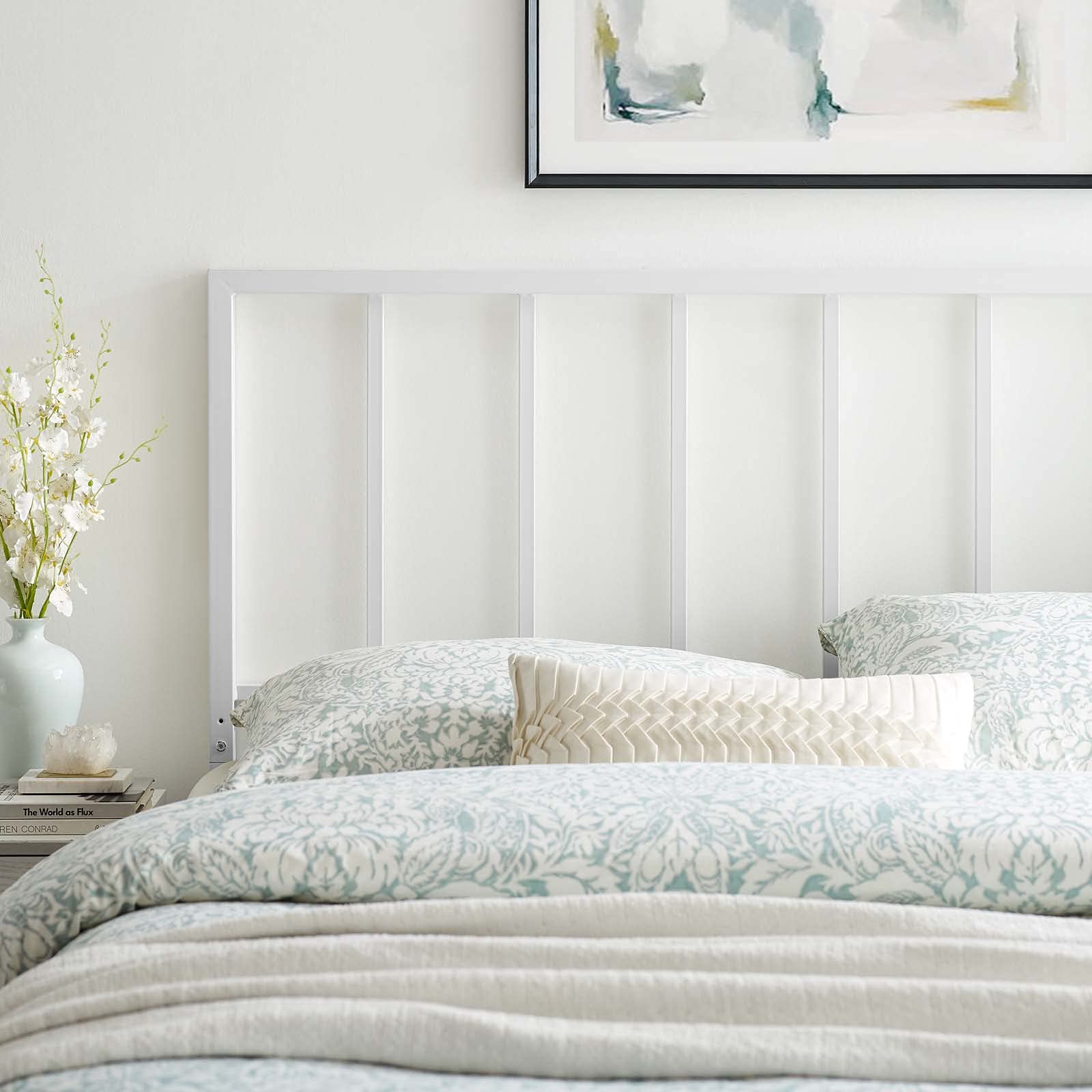headboards | CasaFoyer Tatum Metal King Headboard | Sleek Design | Durable Iron Construction | Easy Customization | White | casafoyer.myshopify.com