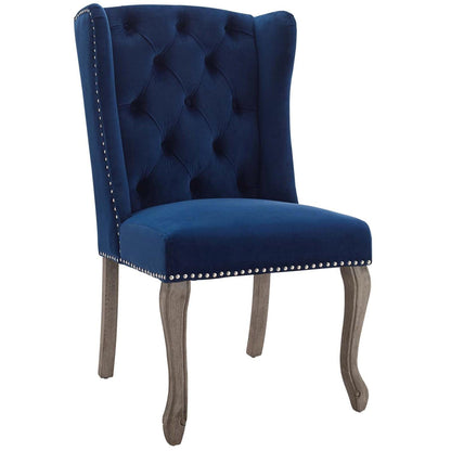 home office desk chairs | CasaFoyer Apprise Performance Velvet Dining Side Chair Set of 2 | French-Inspired Elegance | Vintage Allure | Tufted Design | Nailhead Trim | Weathered Wood Legs | Stain-Resistant Upholstery | Comfortable & Durable | casafoyer.myshopify.com