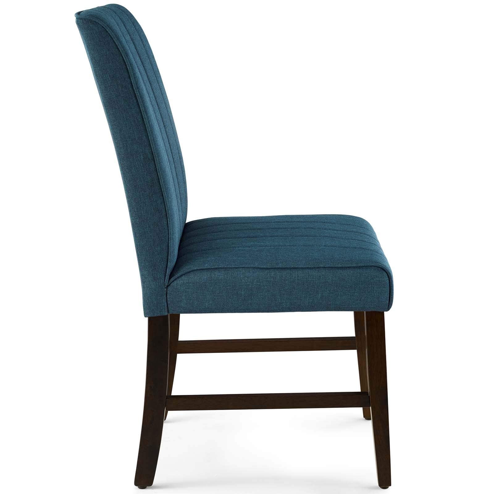 home office desk chairs | CasaFoyer Motivate Parsons Dining Side Chair Set of 2 | Elegant Blue Upholstered Fabric | Channel Tufting | Solid Wood Frame | Non-Marking Foot Caps | 331 lb Weight Capacity | casafoyer.myshopify.com