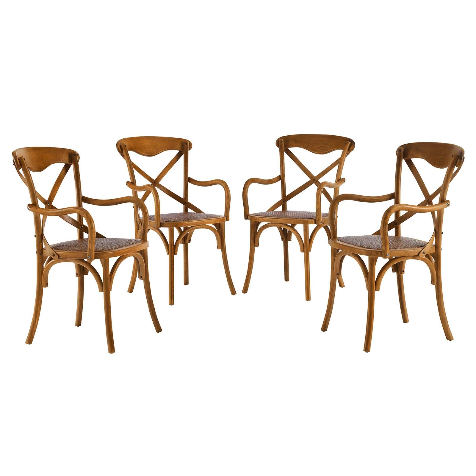 home office desk chairs | CasaFoyer Rustic-Contemporary Dining Armchair Set | Open Backrest | Tapered Legs | Ideal for Tea & Breakfast | Fully Assembled | Set of 4 | casafoyer.myshopify.com