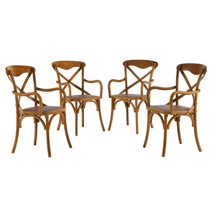 home office desk chairs | CasaFoyer Rustic-Contemporary Dining Armchair Set | Open Backrest | Tapered Legs | Ideal for Tea & Breakfast | Fully Assembled | Set of 4 | casafoyer.myshopify.com