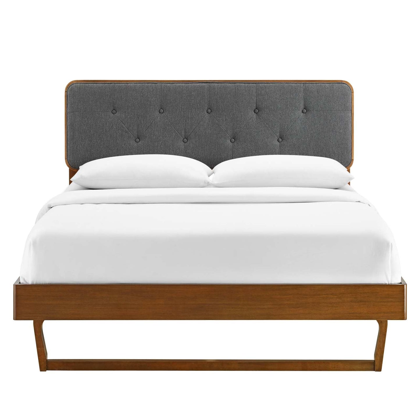 bed frames | CasaFoyer Bridgette Tufted Wood King Platform Bed | Modern Design with Retro Details | Organic Aesthetics | Sturdy & Long-Lasting | No Box Spring Needed | Assembly Required | 601 lbs Weight Capacity | casafoyer.myshopify.com