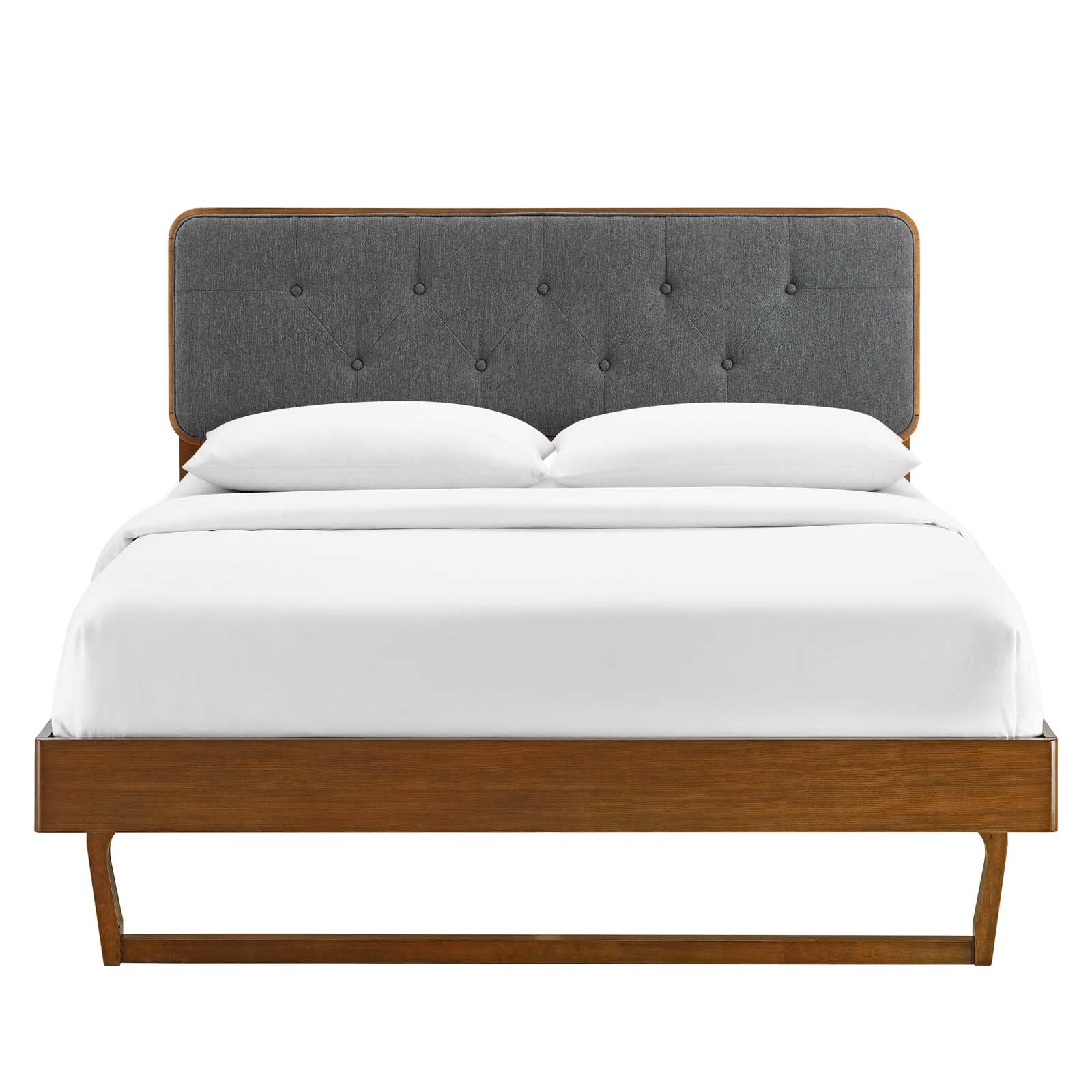 bed frames | CasaFoyer Bridgette Tufted Wood King Platform Bed | Modern Design with Retro Details | Organic Aesthetics | Sturdy & Long-Lasting | No Box Spring Needed | Assembly Required | 601 lbs Weight Capacity | casafoyer.myshopify.com