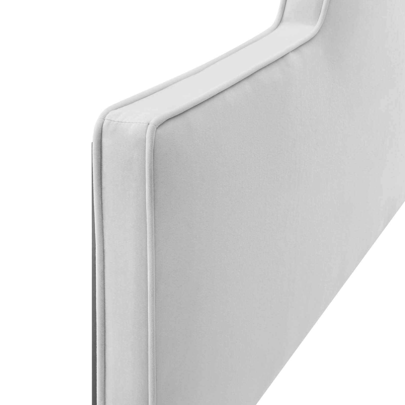 Bed | CasaFoyer Dawn Performance Velvet King/California King Headboard | Elegant Arching Silhouette | Stain-Resistant | Plush Foam Padding | Adjustable Height | casafoyer.myshopify.com