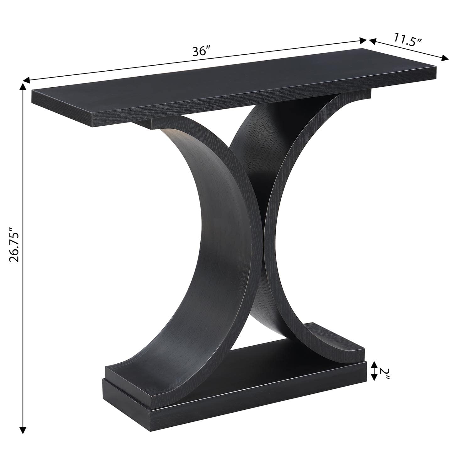TABLE | Ergode Newport Infinity Console Table | Sleek & Sophisticated Design | Ideal for Showcasing Collectibles & Keys | Curved Base | Wood Grain Finish | casafoyer.myshopify.com