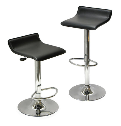 STOOL_SEATING | CasaFoyer  Wood Spectrum Adjustable Swivel Stools | Set of 2 | Black PVC Seats | Chrome-Plated Steel Base | Height Adjustable | 360-Degree Swivel | Foot Bar | Sturdy Construction | Minimal Assembly | casafoyer.myshopify.com