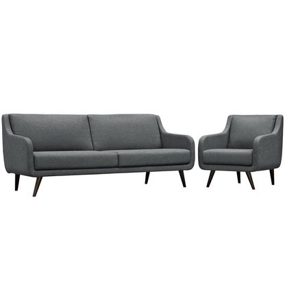 kitchen and dining room sets | CasaFoyer Verve | Mid-Century Living Room Set | Stylish & Sophisticated Furniture | Espresso Stained Legs | Includes Armchair & Sofa | Gray | casafoyer.myshopify.com