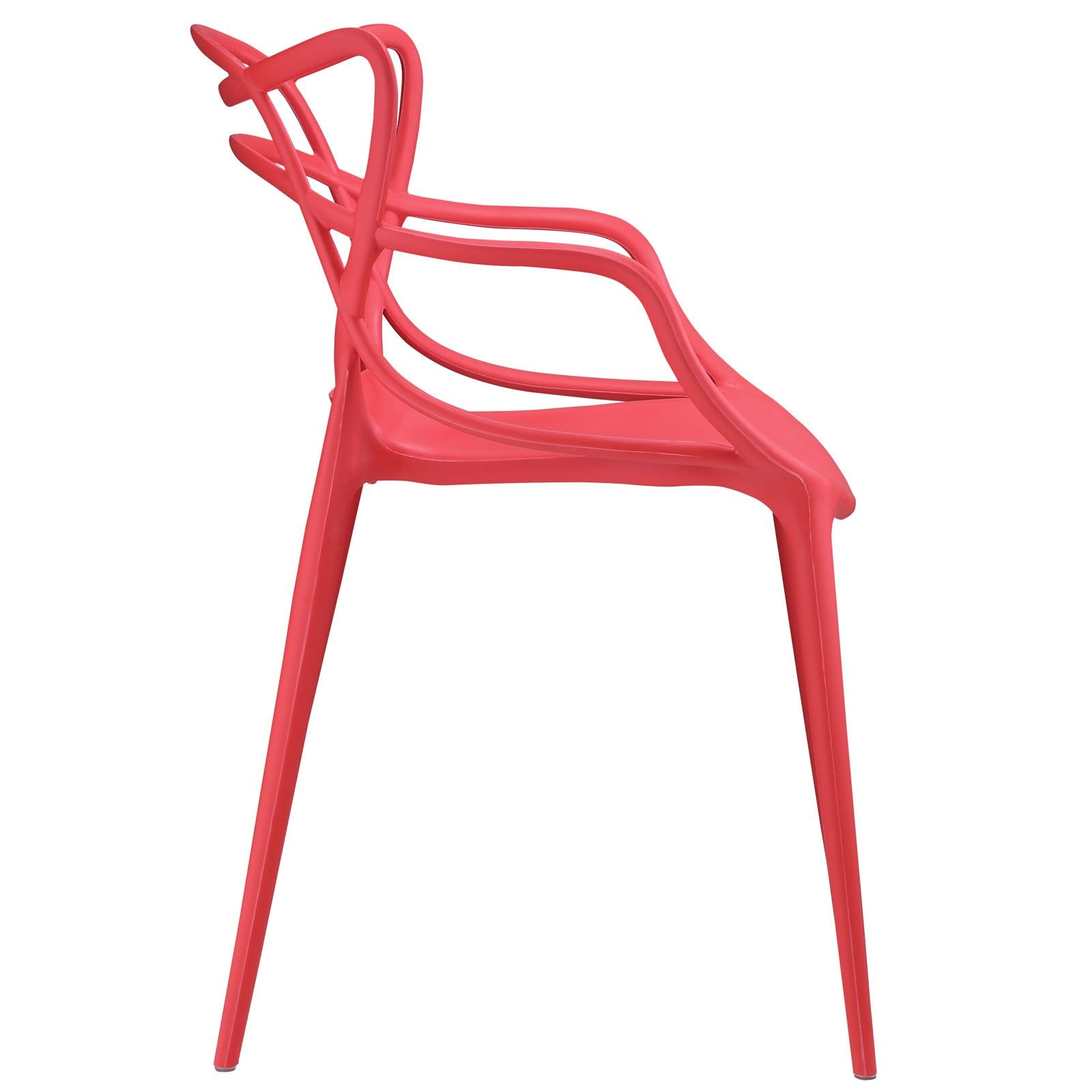 Chair | Entangled Dining Chair | Unique Design | Molded Plastic | Foot Caps | Pre-Assembled | Easy-to-Clean Surface | Red | casafoyer.myshopify.com