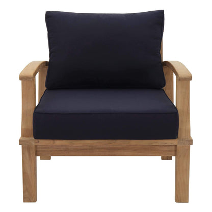 Chair | Marina Teak Wood Outdoor Patio Arm Chair | Luxury Design | Durable Teak Construction | All-Weather Cushions | Easy Maintenance | casafoyer.myshopify.com