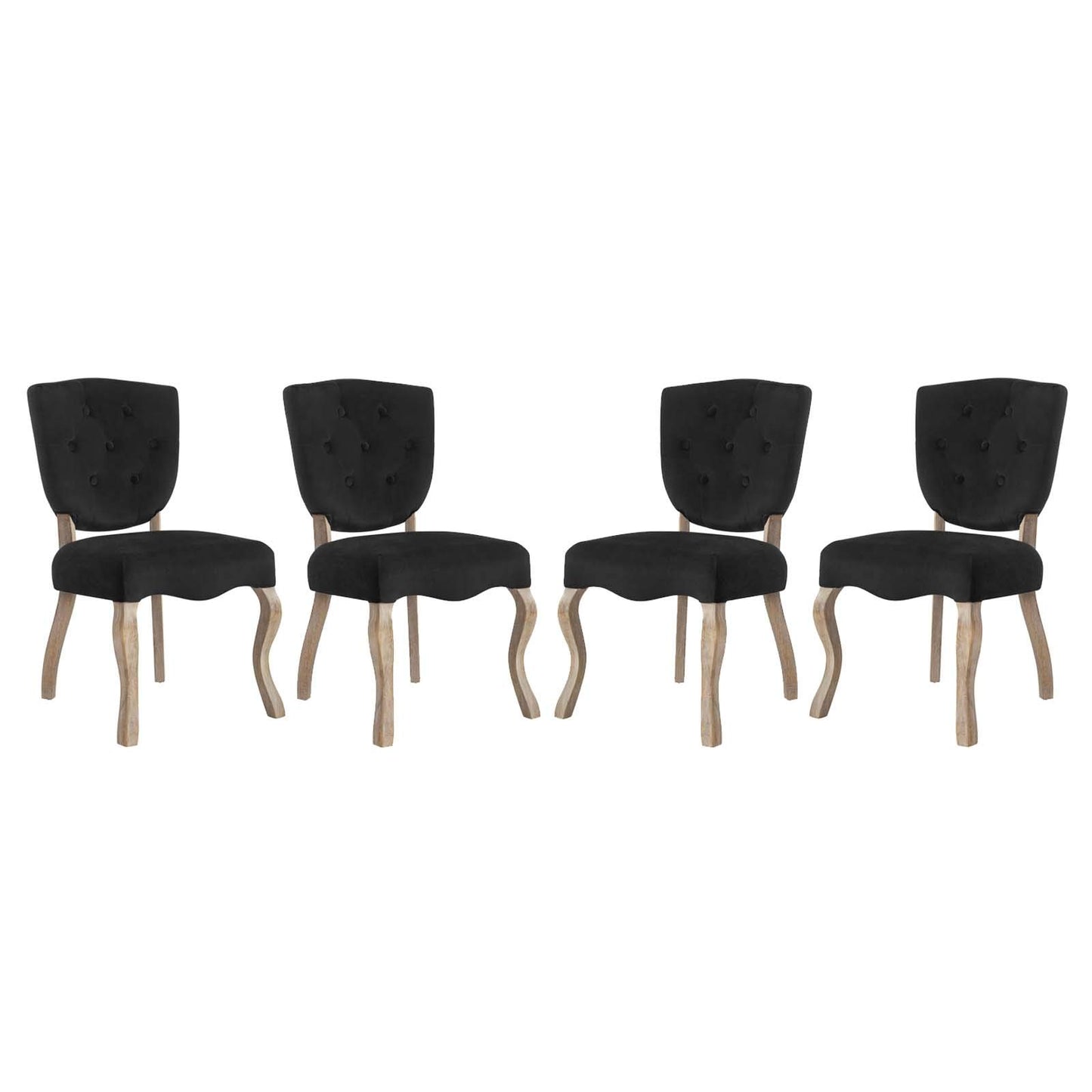 home office desk chairs | CasaFoyer Array Vintage French Dining Side Chair Set of 4 | Weathered Wood Legs | Button Tufted Shield Back | Soft Velvet Upholstery | Non-Marking Foot Caps | Fully Assembled | casafoyer.myshopify.com