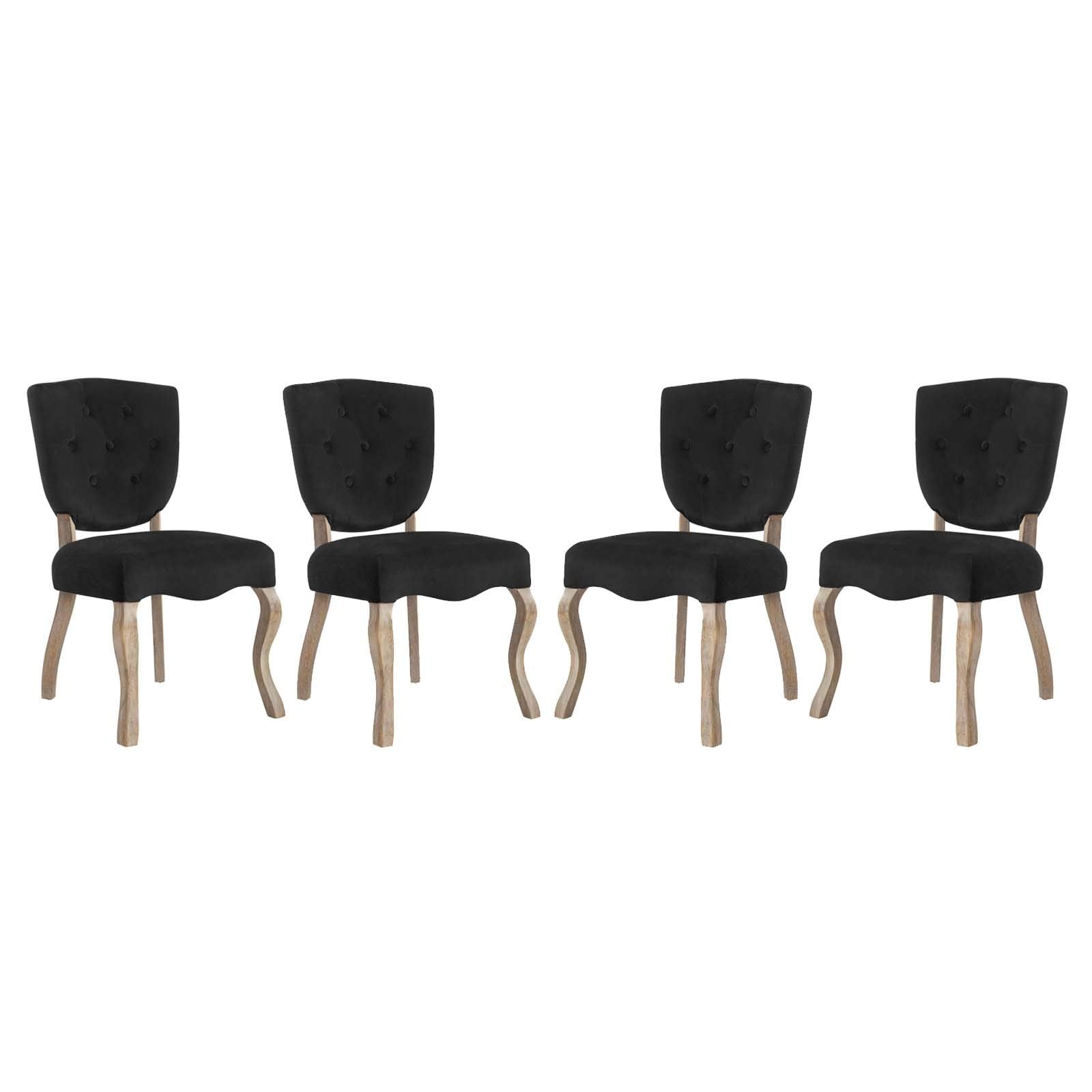 home office desk chairs | CasaFoyer Array Vintage French Dining Side Chair Set of 4 | Weathered Wood Legs | Button Tufted Shield Back | Soft Velvet Upholstery | Non-Marking Foot Caps | Fully Assembled | casafoyer.myshopify.com