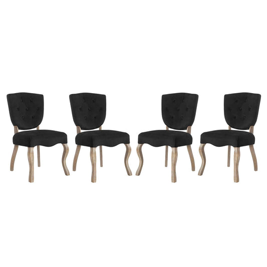 home office desk chairs | CasaFoyer Array Vintage French Dining Side Chair Set of 4 | Weathered Wood Legs | Button Tufted Shield Back | Soft Velvet Upholstery | Non-Marking Foot Caps | Fully Assembled | casafoyer.myshopify.com