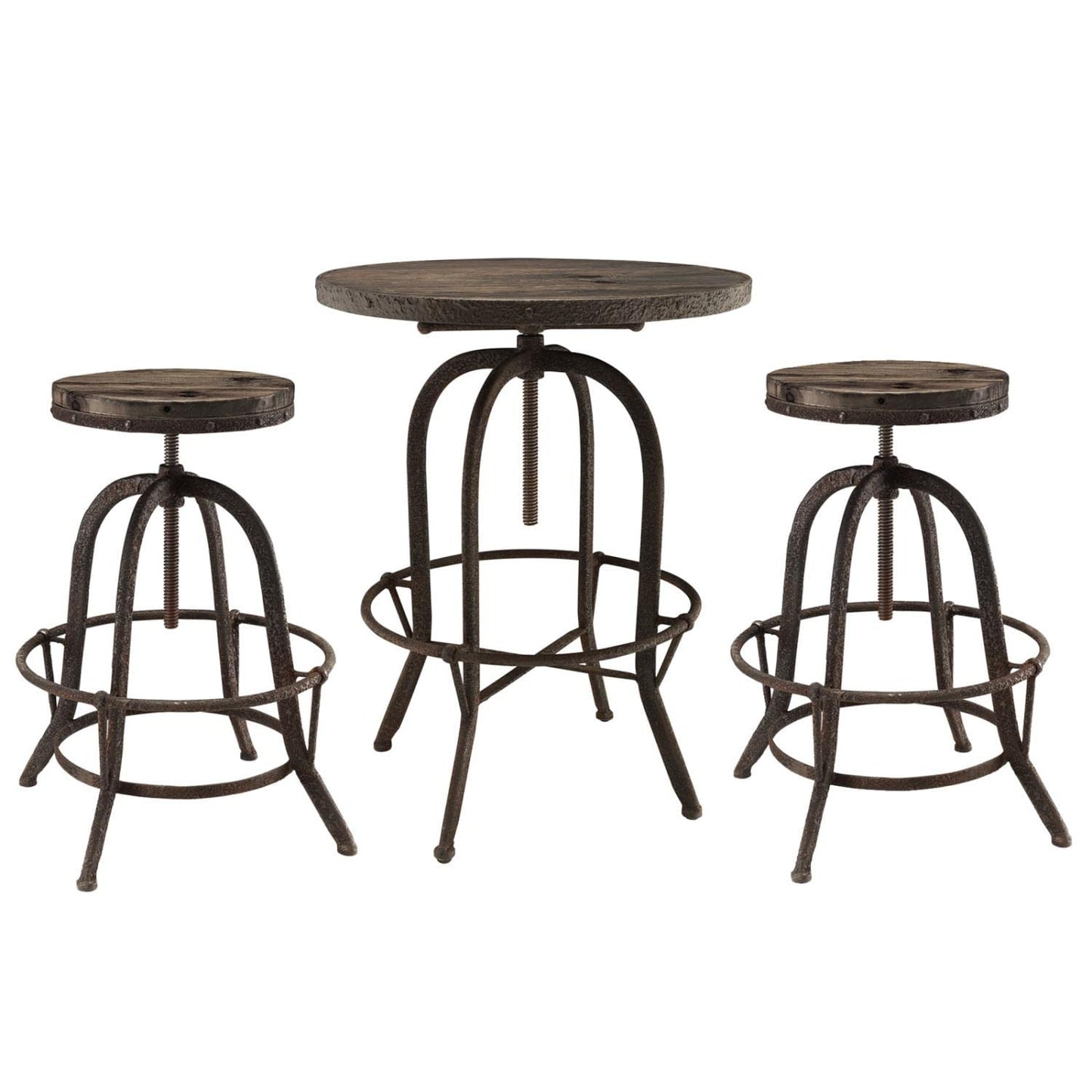 childrens table and chair sets | CasaFoyer Sylvan Industrial Modern Stool Set | Solid Pine Wood Top | Cast Iron Frame | Bar Table & Counter Stools | Rustic Cabin or Factory-Inspired | casafoyer.myshopify.com