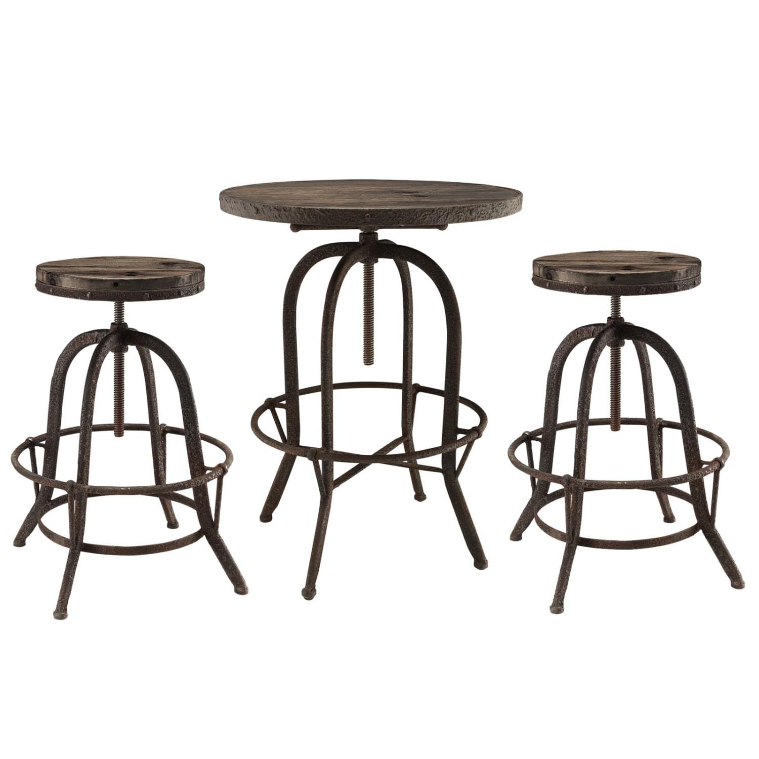 childrens table and chair sets | CasaFoyer Sylvan Industrial Modern Stool Set | Solid Pine Wood Top | Cast Iron Frame | Bar Table & Counter Stools | Rustic Cabin or Factory-Inspired | casafoyer.myshopify.com