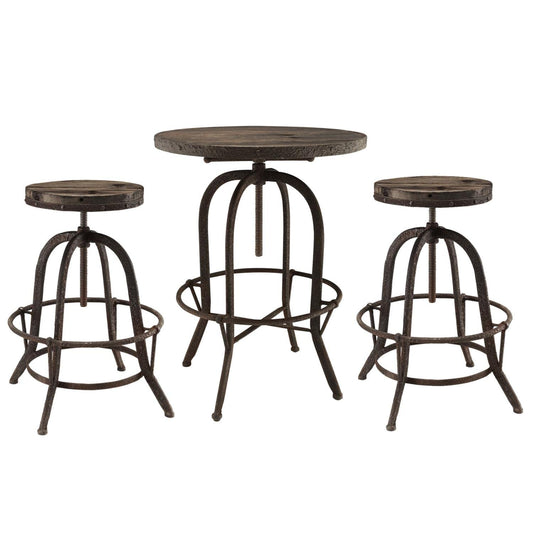 childrens table and chair sets | CasaFoyer Sylvan Industrial Modern Stool Set | Solid Pine Wood Top | Cast Iron Frame | Bar Table & Counter Stools | Rustic Cabin or Factory-Inspired | casafoyer.myshopify.com