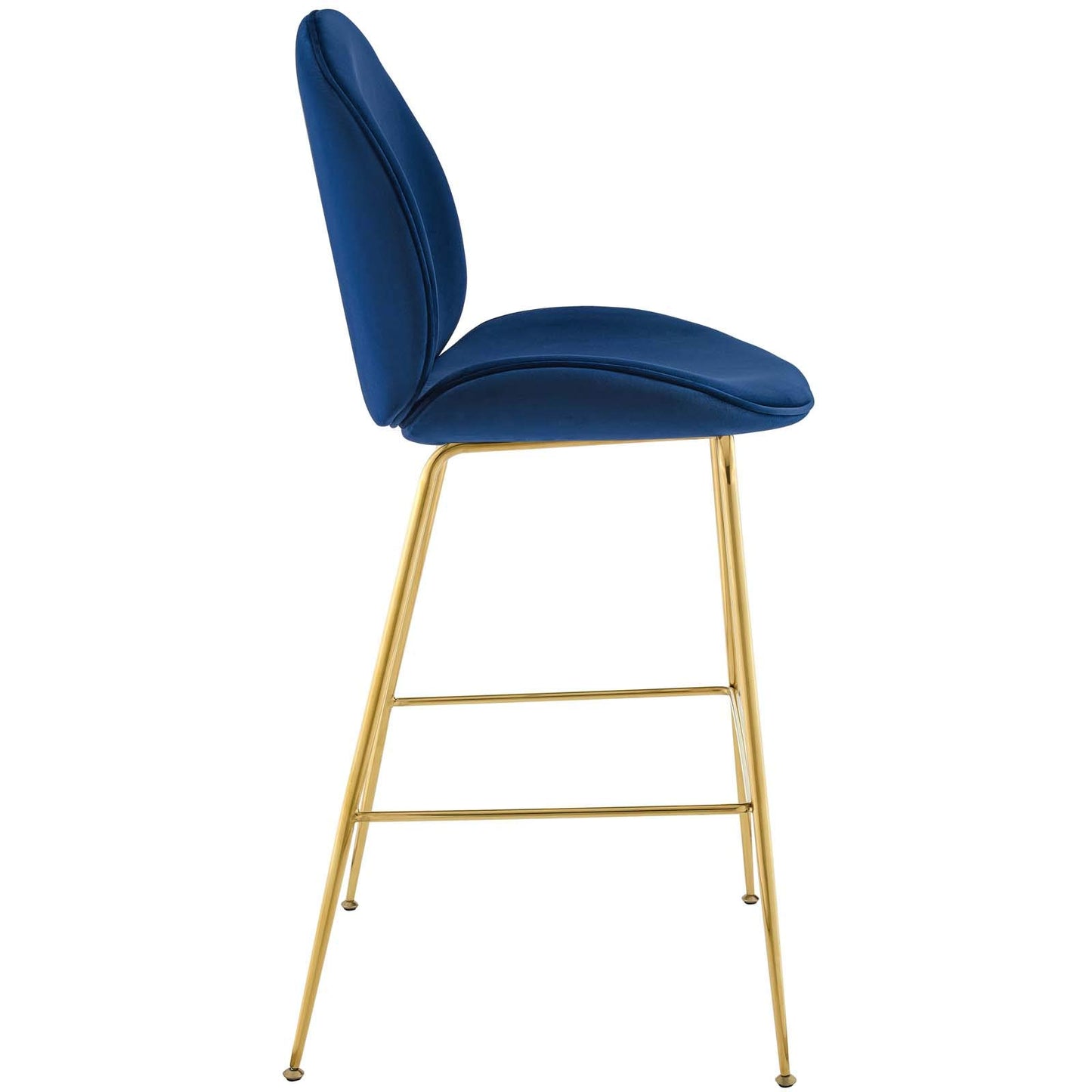 barstools | CasaFoyer Scoop Bar Stool | Vintage Glamour | Gold Stainless Steel Frame | Performance Velvet Upholstery | Padded Seat | Contemporary Design | Pub Height | casafoyer.myshopify.com