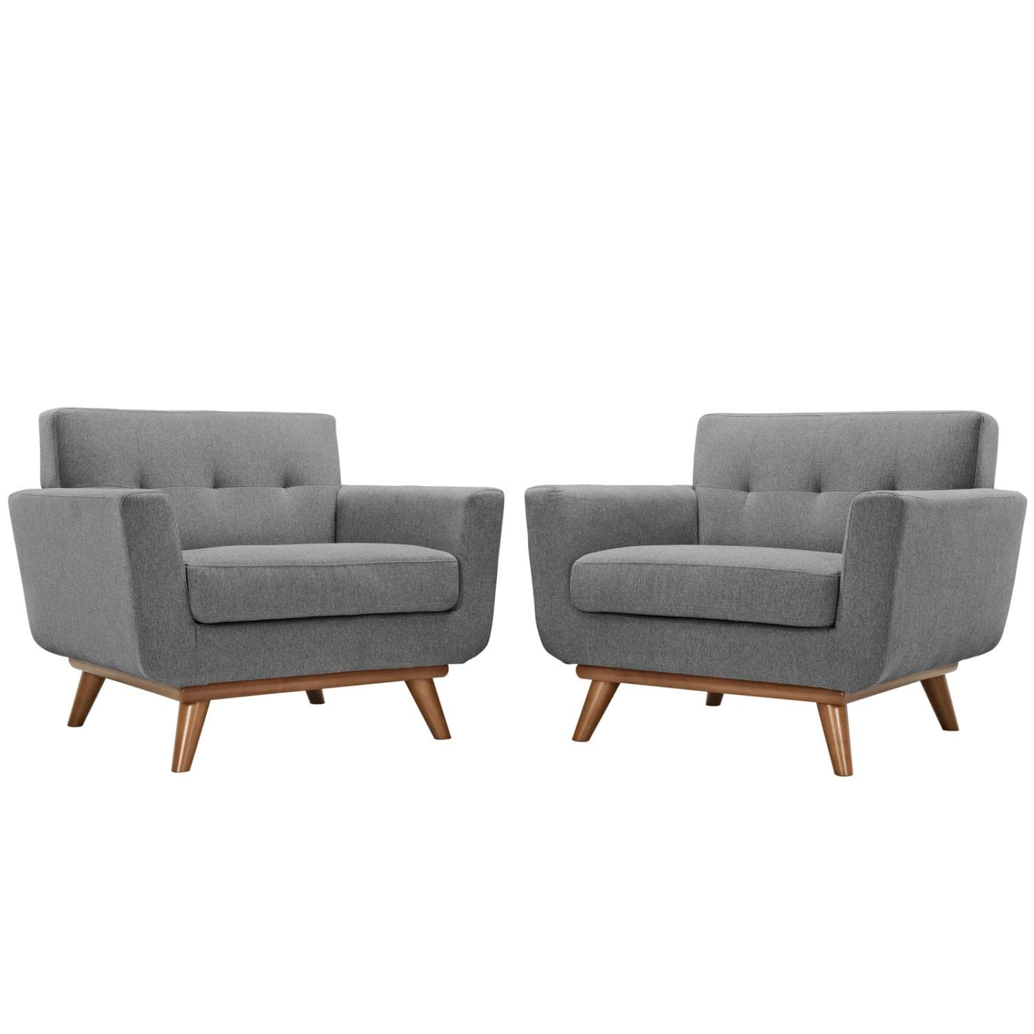 home office desk chairs | CasaFoyer Engage Armchair Set of 2 | Cozy Lounging Experience | Stylish Tufted Buttons | Cherry Wood Legs | casafoyer.myshopify.com