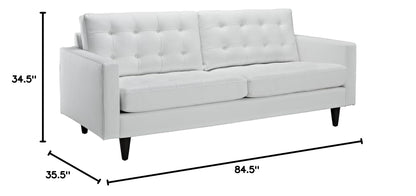 home office desk chairs | CasaFoyer Empress Tufted Button Sofa | Complete & Harmonious Furnishing | Luxurious Cushions | Regal Armrests | Solid Wood Legs | Bonded Leather Upholstery | White | casafoyer.myshopify.com