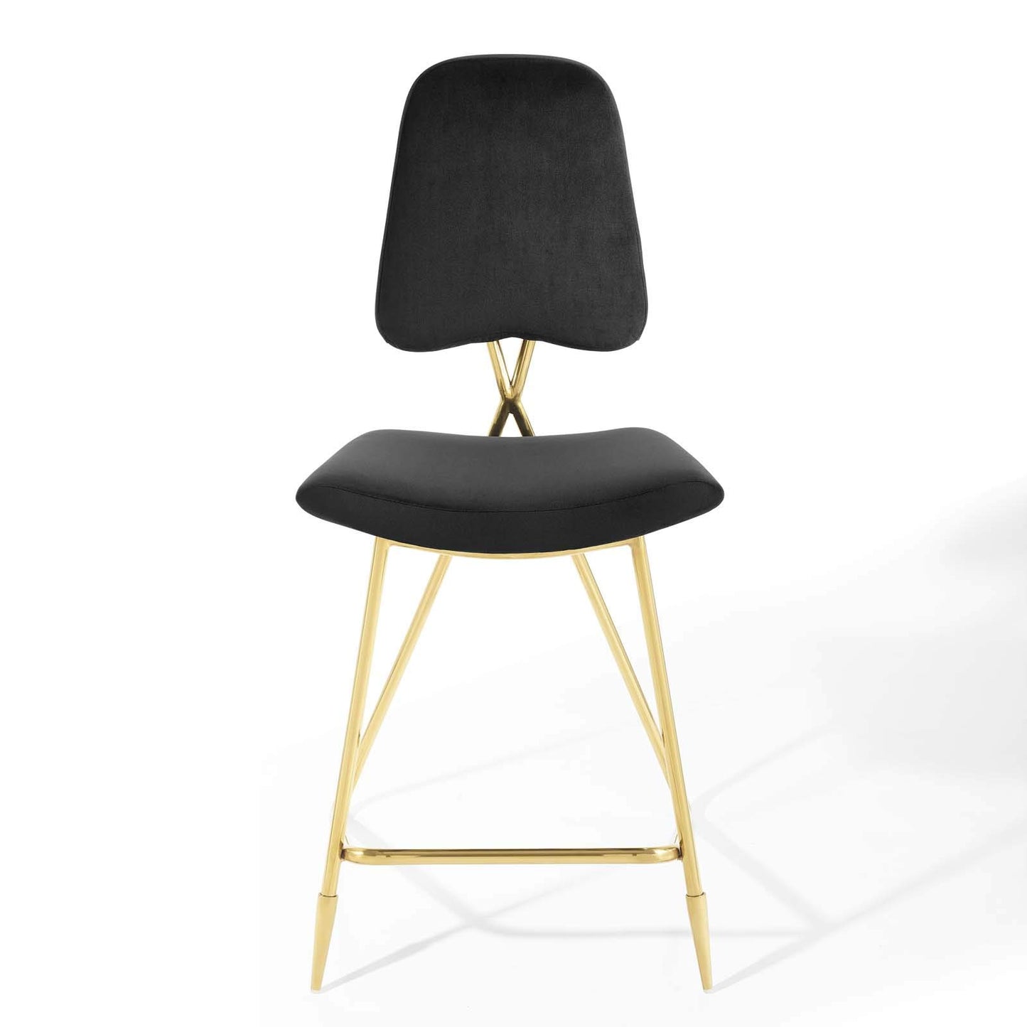 barstools | CasaFoyer Ponder Upholstered Performance Velvet Dining Room Counter Stool | Comfortable, Stylish, and Practical | Stain-Resistant Velvet Upholstery | Gold Stainless Steel Base | Set of 1 | casafoyer.myshopify.com